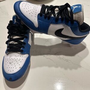 Nike Jordan 1 Football Cleats Low TD Royal Blue White FJ6245-104 Men's Size 9